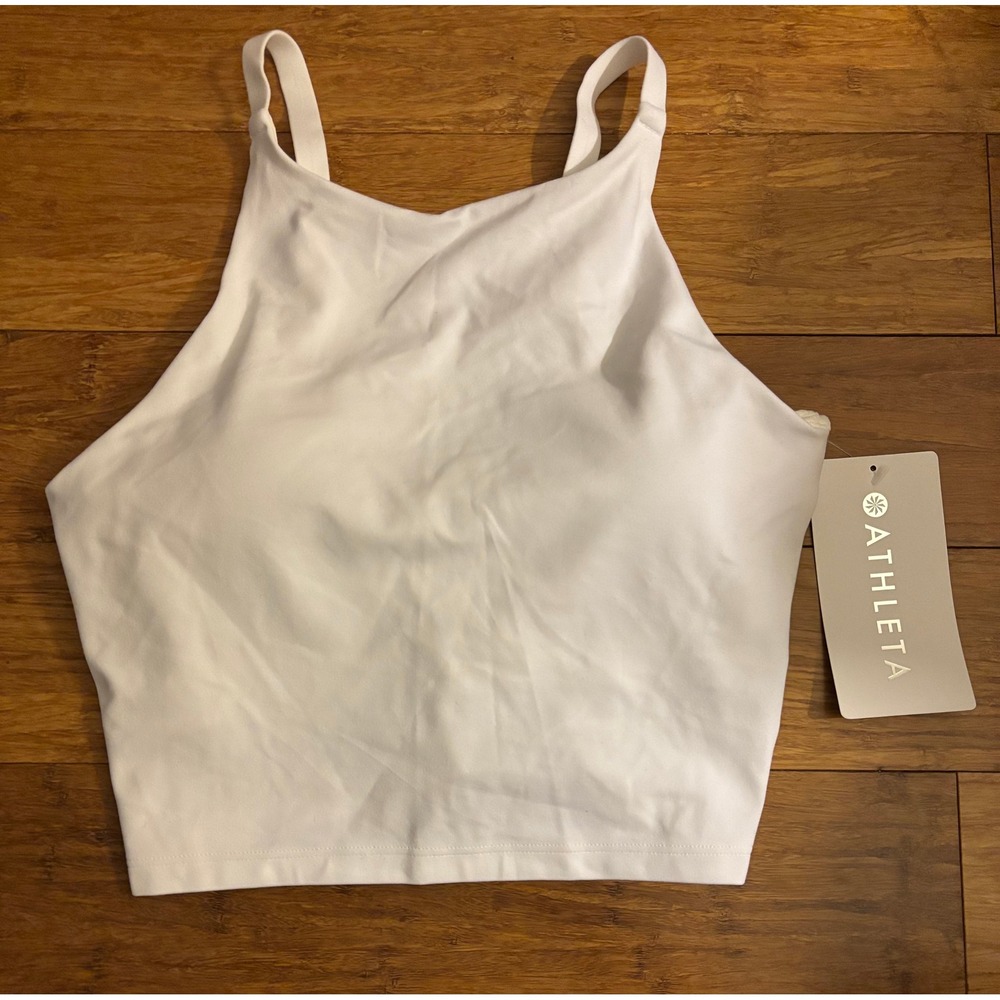 Athleta Intention Cropped Tank D-DD White XS Yoga Pilates Barre Dance NWT $59 - Picture 8 of 8